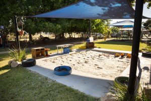 Sandpit and playground of Dalby Beck Street Kindergarten